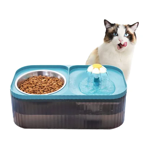 Cat Feeder With Water Fountain