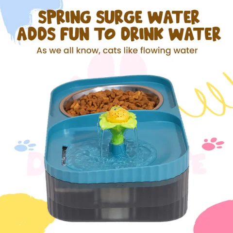 Cat Feeder With Water Fountain - view 2