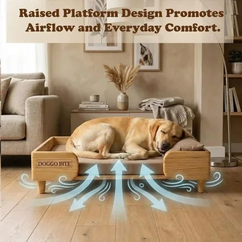 Timber Throne Elevated Wooden Dog Bed & Pet Sofa By VETLORY - view 5