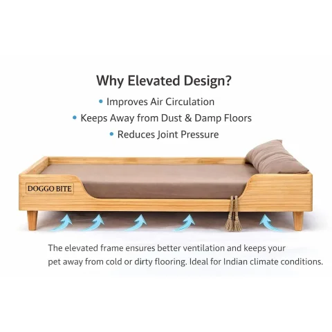 Timber Throne Elevated Wooden Dog Bed & Pet Sofa By VETLORY - view 7