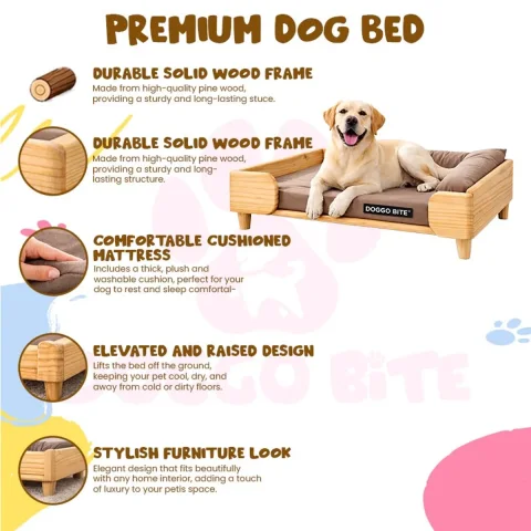 Timber Throne Elevated Wooden Dog Bed & Pet Sofa By VETLORY - view 10