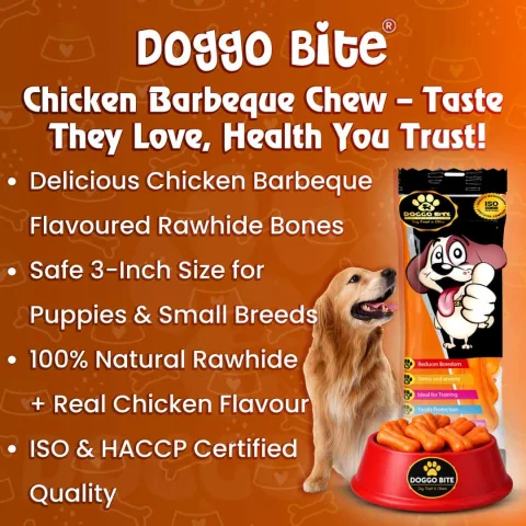 VETLORY Chicken Barbeque Rawhide Chew Bone 3 Inch For Puppies And Small Dogs - view 2